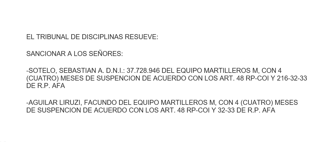 RESOLUCION TRIBUNAL DISCIPLINA