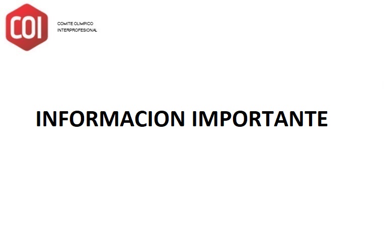 INFORMACION IMPORTANTE